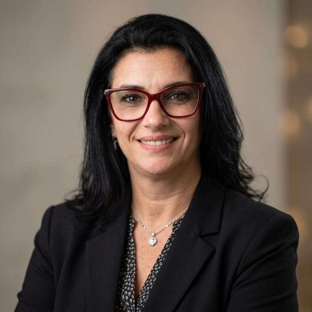 Denise Oldani, psicóloga e mentora de líderes, em ambiente corporativo